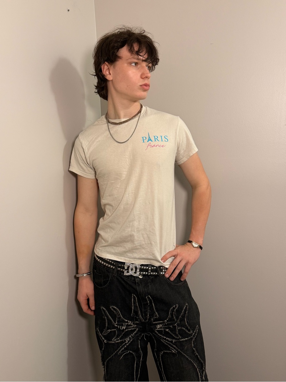 Paris Graphic Tee - Cream Short Sleeve Men's Shirt